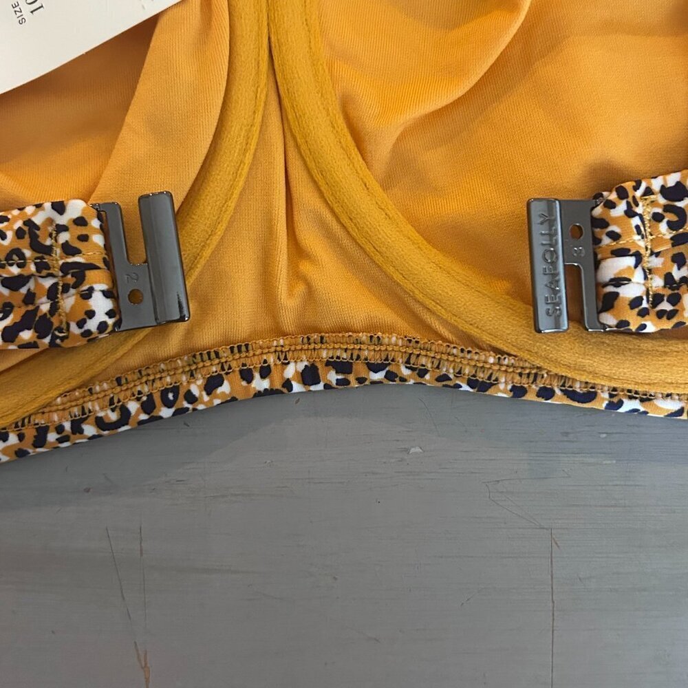 NWT SEAFOLLY ANTHROPOLOGIE SPIRIT ANIMAL BRALETTE BIKINI TOP Size 14 DD NEW - Picture 11 of 13